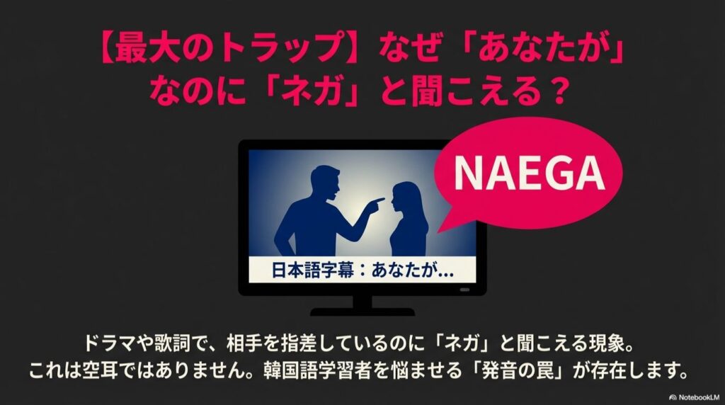 【超重要トラップ】「ネガ」なのに「あなたが」!? 発音は「ニガ」!
