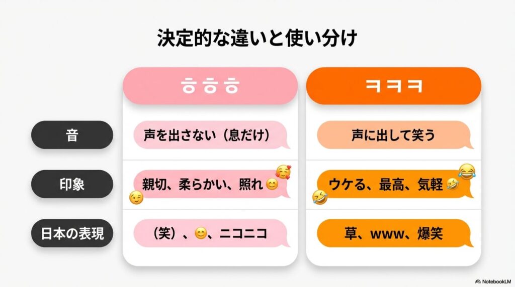 【完全図解】「ㅎㅎㅎ」と「ㅋㅋㅋ」の決定的な違いと使い分け