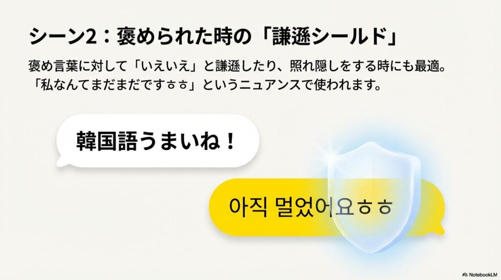 シチュエーション2：少し照れくさいとき・謙遜するとき