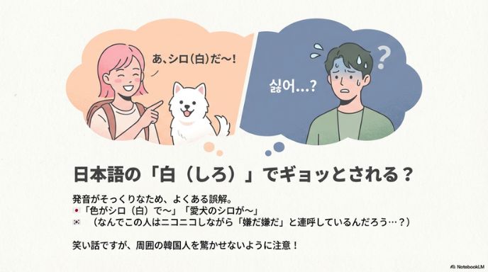 【注意】日本語の「白(しろ)」で韓国人がギョッとする理由