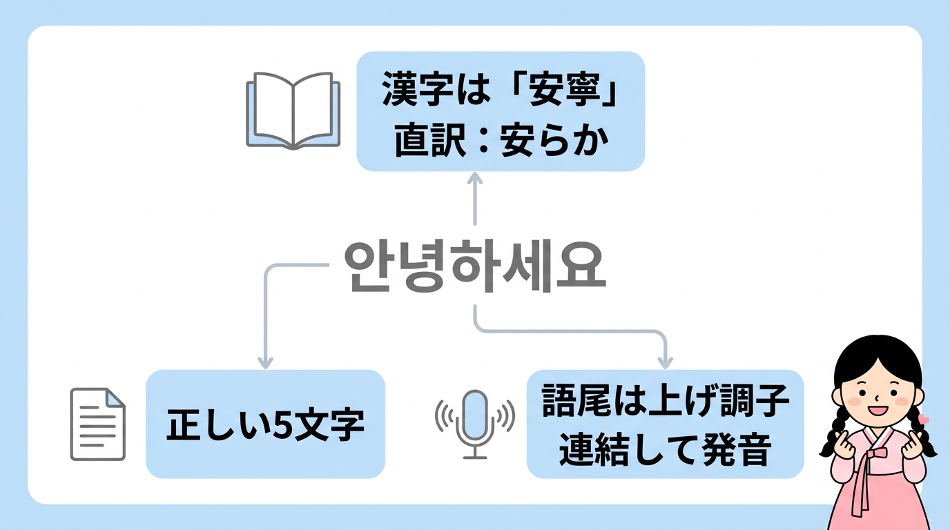 韓国語「アニョハセヨ」の意味とハングル表記