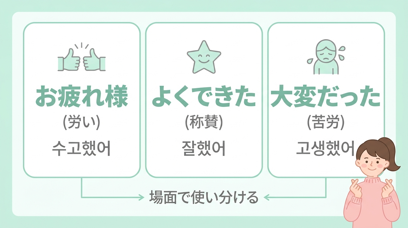 「よく頑張ったね」の基本と韓国語の使い分け