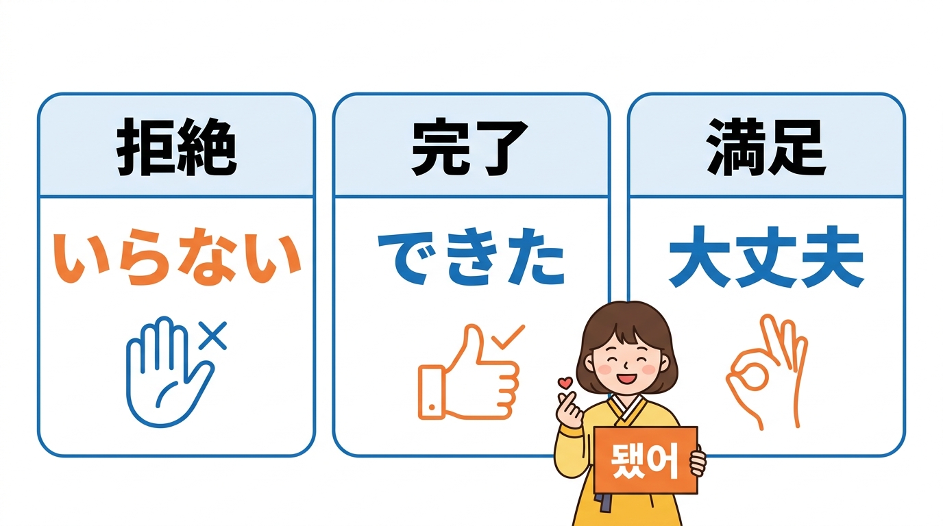 テッソの使い方：拒絶・完了・満足の3パターン