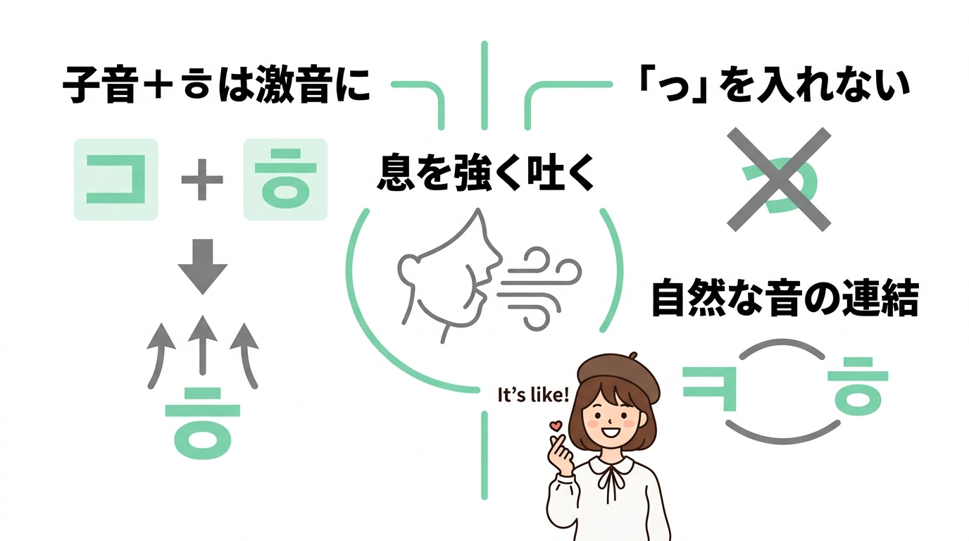 自然に聞こえる「激音化」の発音ルール