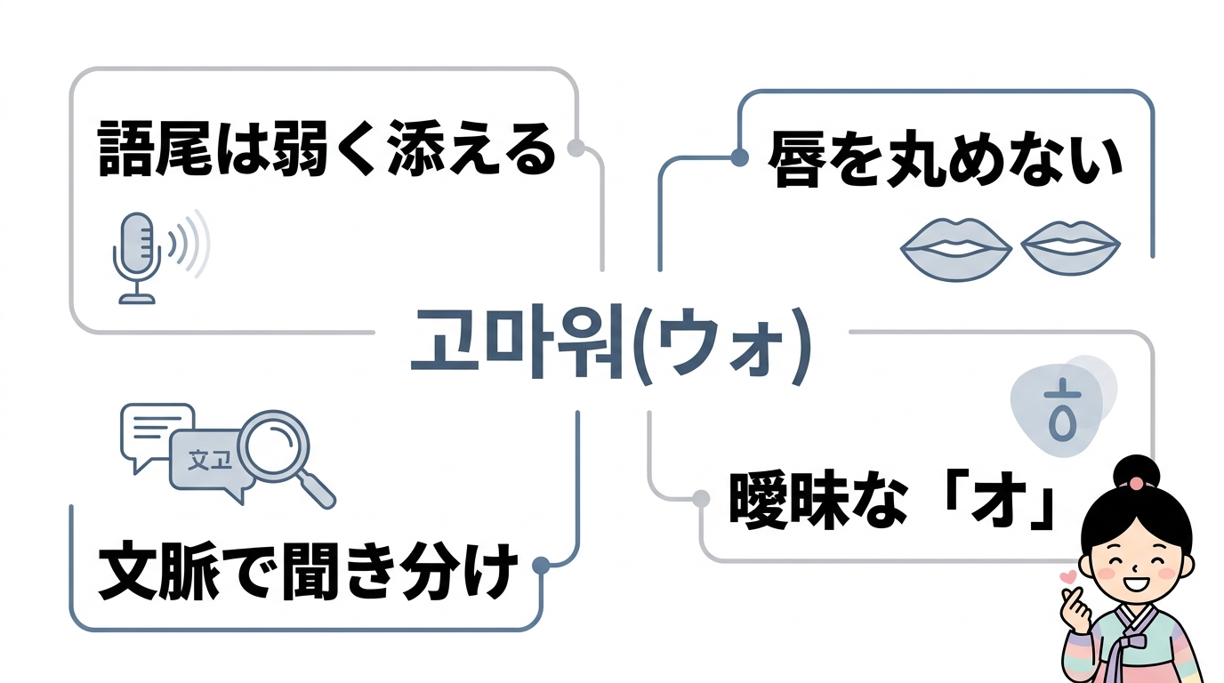 「こまお」と聞こえる韓国語の発音解説
