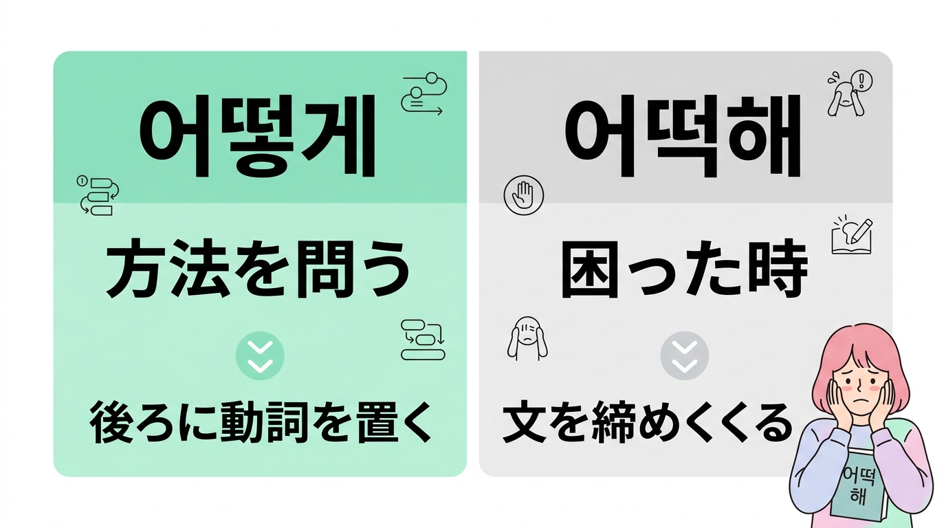 「어떻게」と「어떡해」の韓国語の使い分け