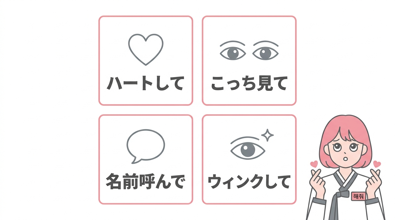 推しに使える「ヘジョ」のファンサフレーズ4選