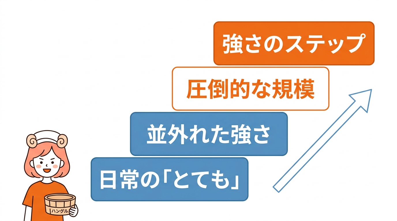 엄청（おんちょん）の強い強調表現との比較