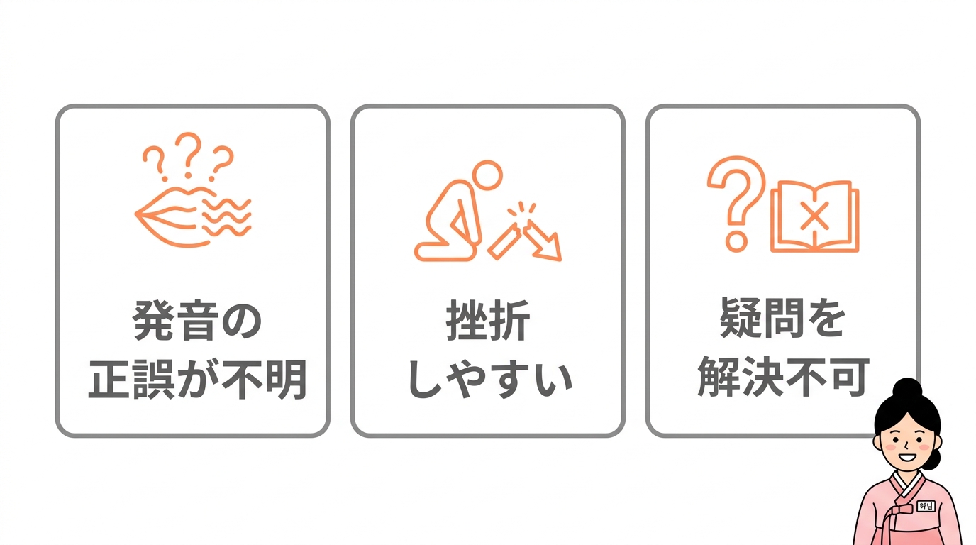 独学で韓国語を習得する際のデメリット3つ