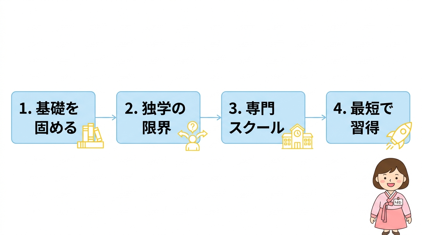 韓国語を最短で習得する学習ステップ