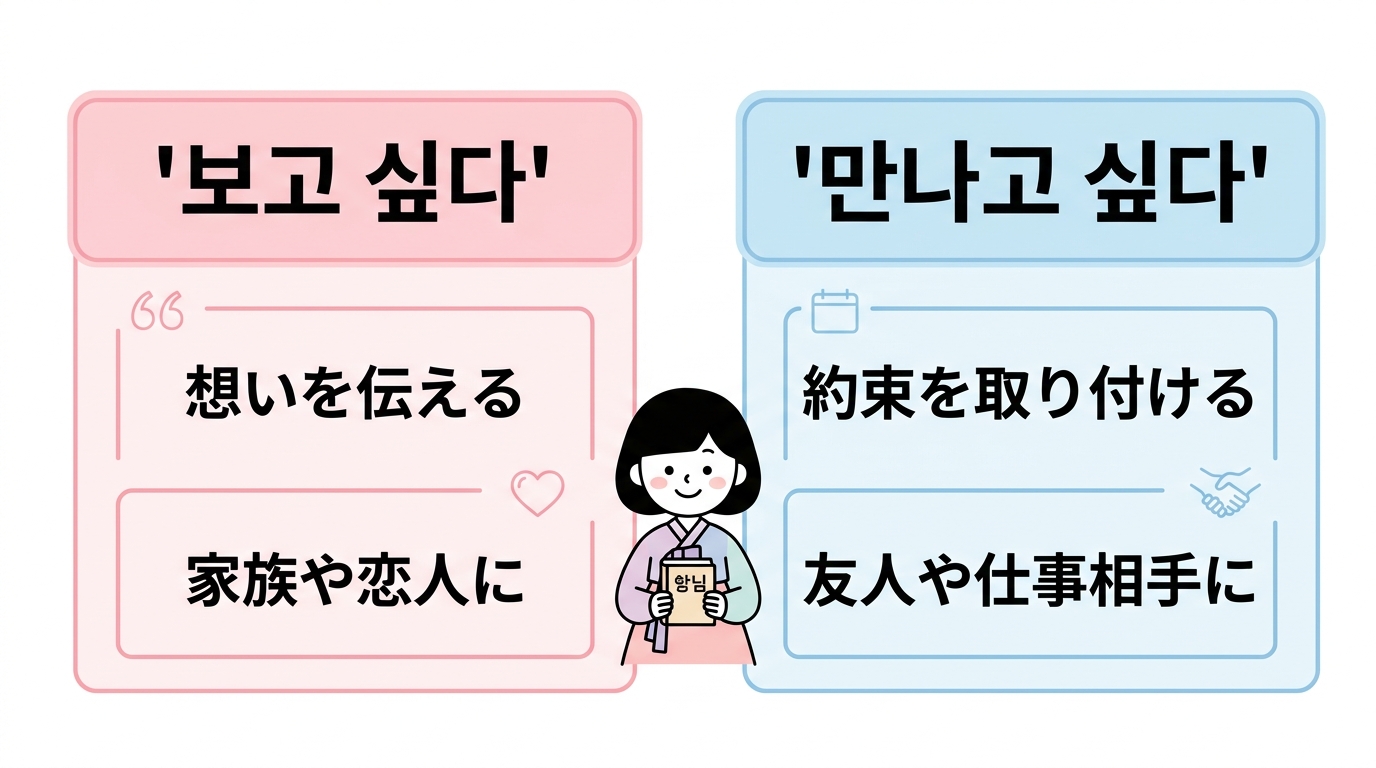 「보고 싶다」と「만나고 싶다」の違い