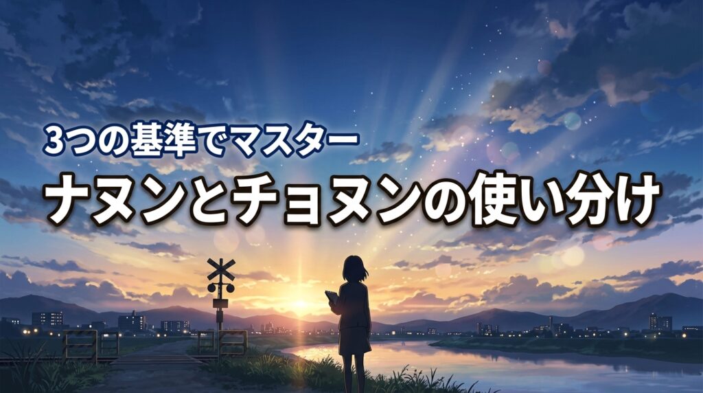 ナヌンとチョヌンの使い分けは?3つの基準で韓国語の「私」をマスター