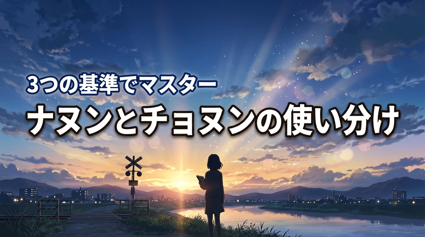 ナヌンとチョヌンの使い分けは?3つの基準で韓国語の「私」をマスター