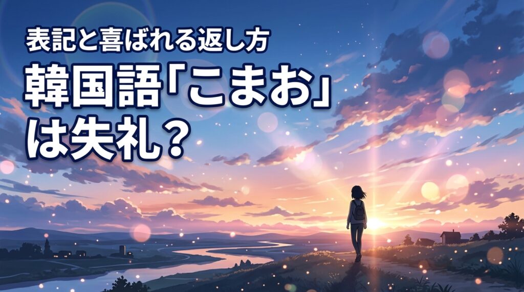 韓国語のこまおは失礼?正しいハングル表記や相手を喜ばせる返答フレーズ解説