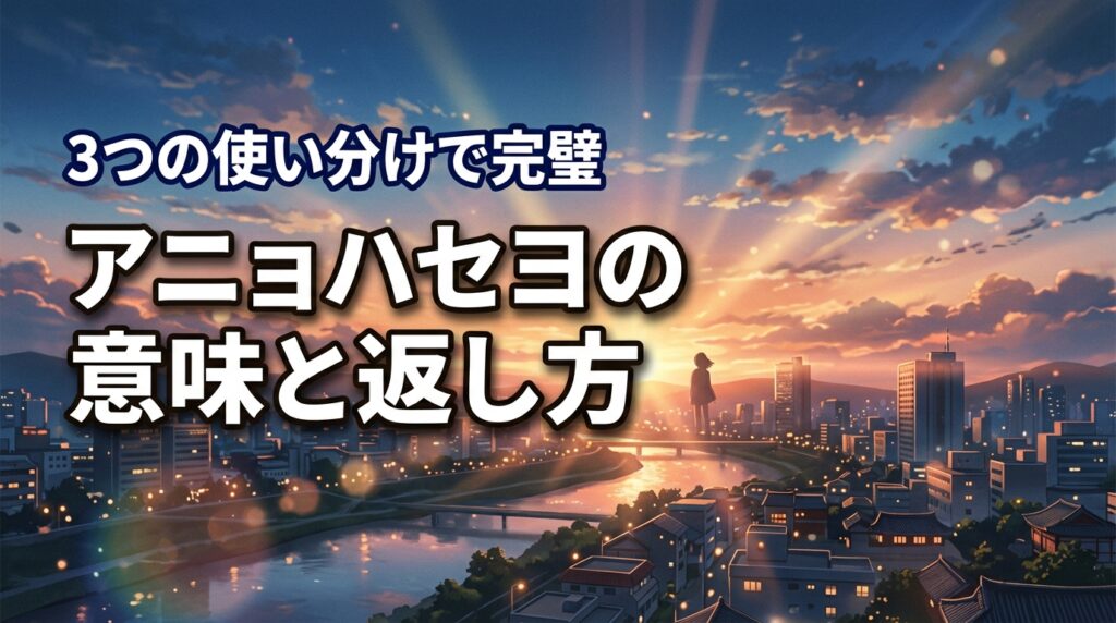 韓国語アニョハセヨの意味と返し方は？3つの使い分けで挨拶が完璧になる
