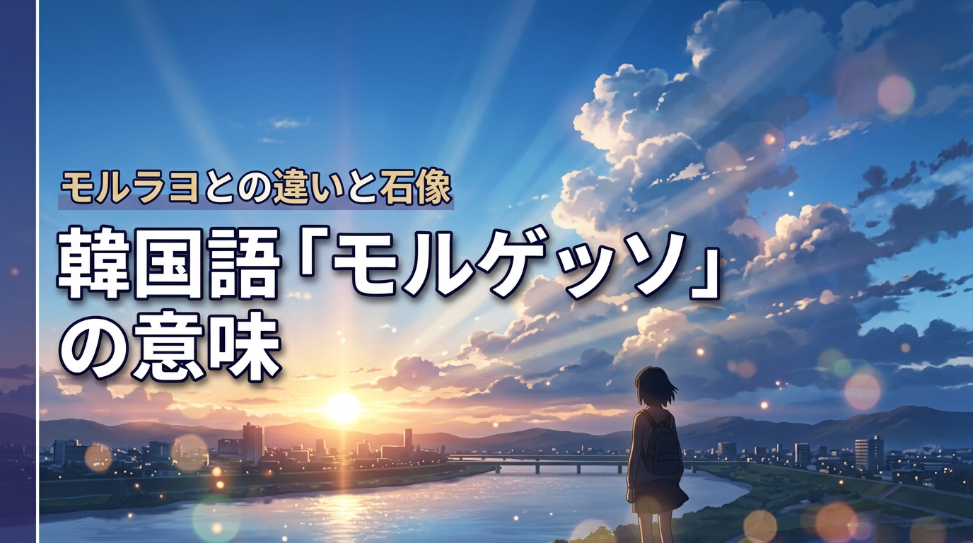 モルゲッソって韓国語でどういう意味？モルラヨとの違いや話題の石像を紹介
