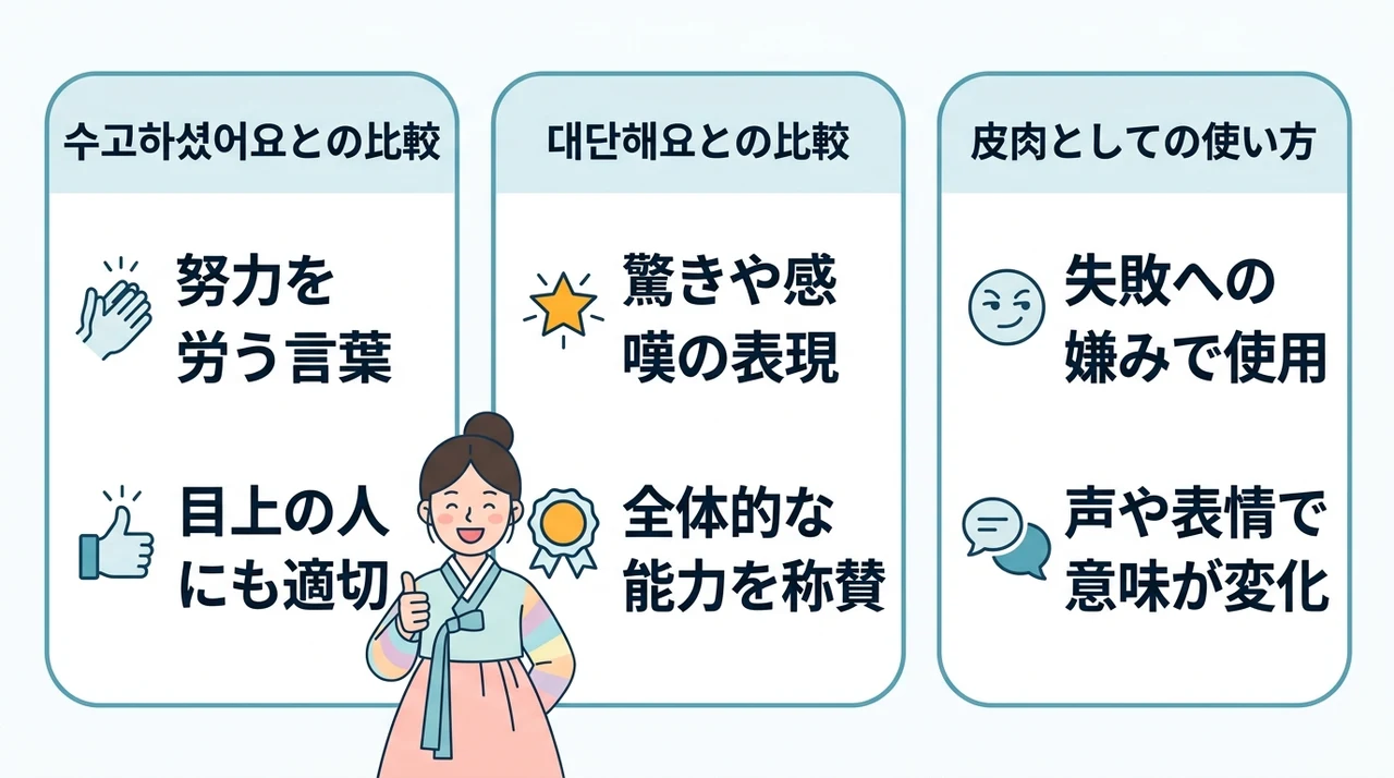 チャレッソヨと似た表現の違い