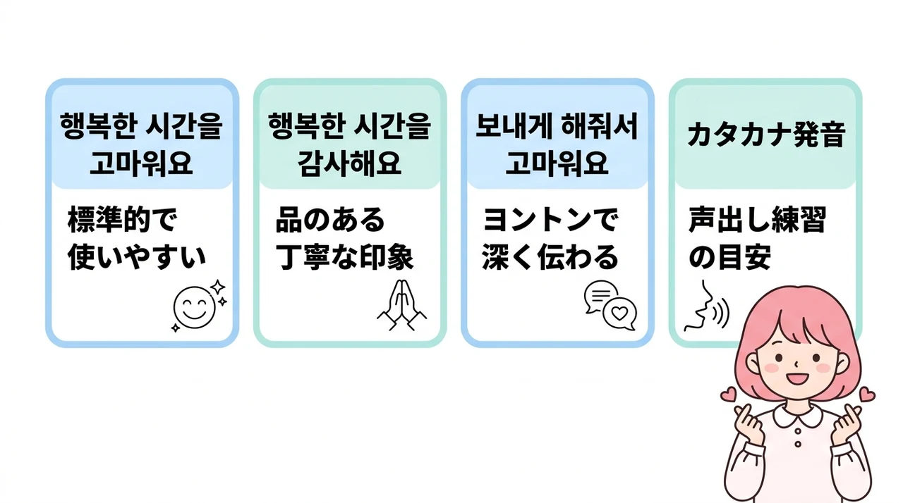 幸せな時間をありがとう韓国語の基本フレーズ